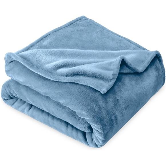 Fleece Blanket - Twin/Twin Extra Long - Coronet Blue - Lightweight Blanket - Picture 1 of 6